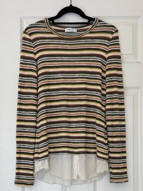 Bailey 44 Multicolored Striped Knit Cruz Top with Layered Look